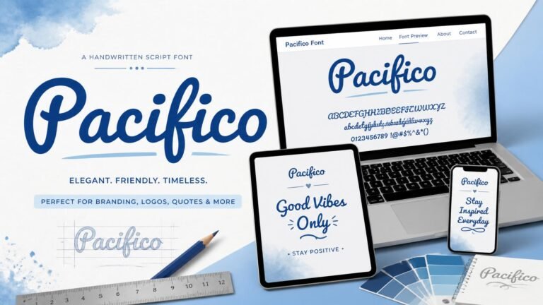 Pacifico Font – Free Google Font for Logos, Branding & Creative Designs (2026 Guide) 4 Pacifico Font preview for logos, branding, and creative designs