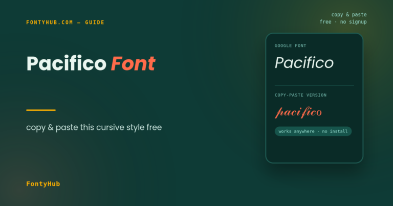 Pacifico Font: Copy & Paste This Cursive Style Free (2026) 1 Pacifico font style copy and paste comparison