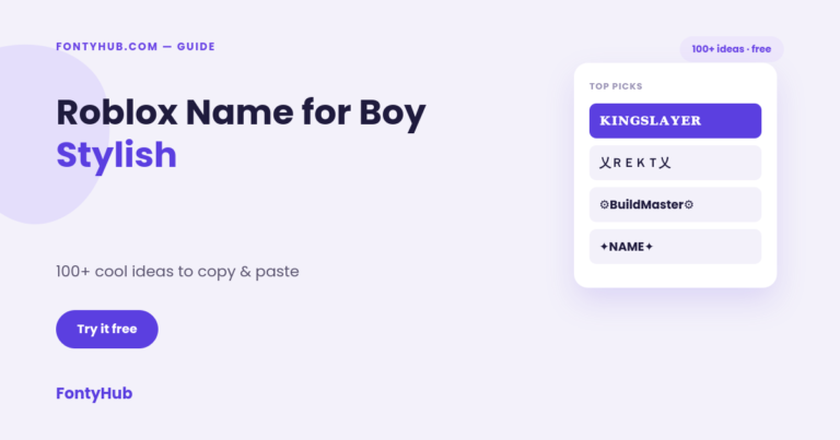 roblox name for boy stylish examples