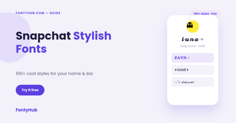 Snapchat stylish fonts examples for name and bio