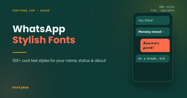 WhatsApp stylish fonts examples for name, status and about
