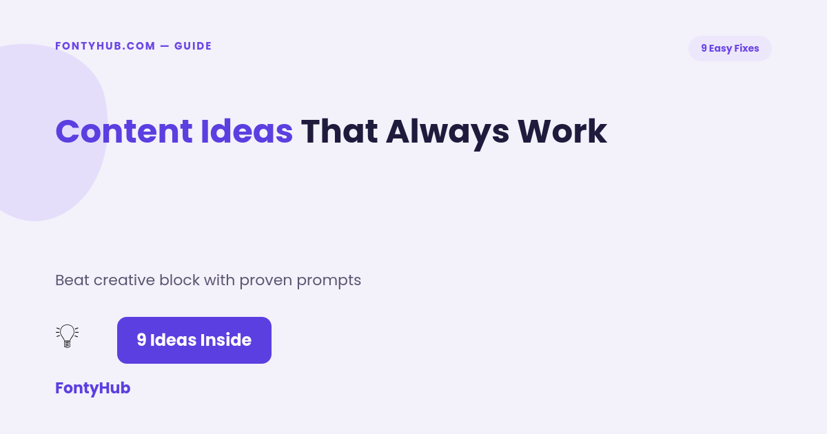 content ideas that always work list