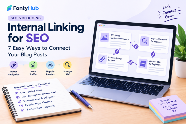 Internal linking for SEO showing connected blog posts and website structure