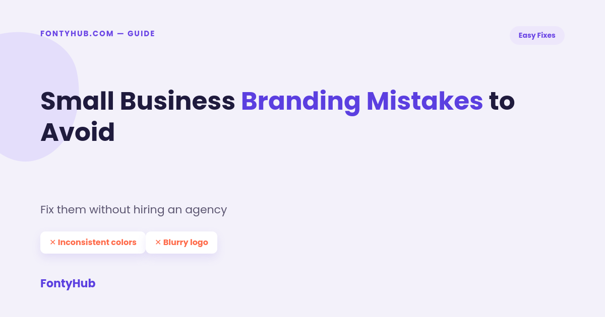 small business branding mistakes before and after